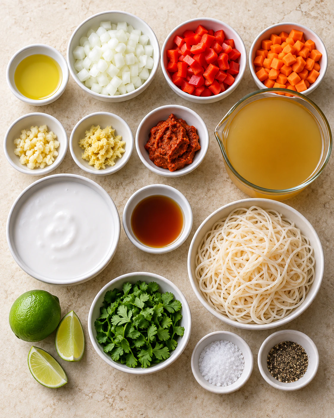 Exact measured ingredients for Thai Red Curry Soup