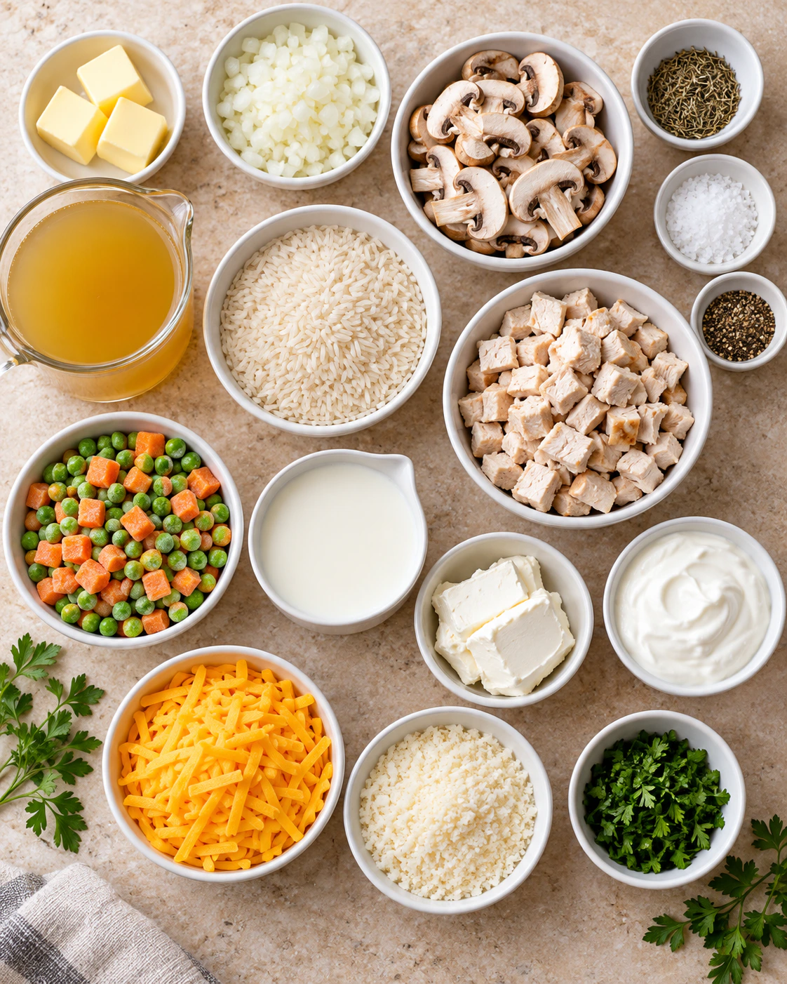 Exact measured ingredients for Cozy One-Dish Meal