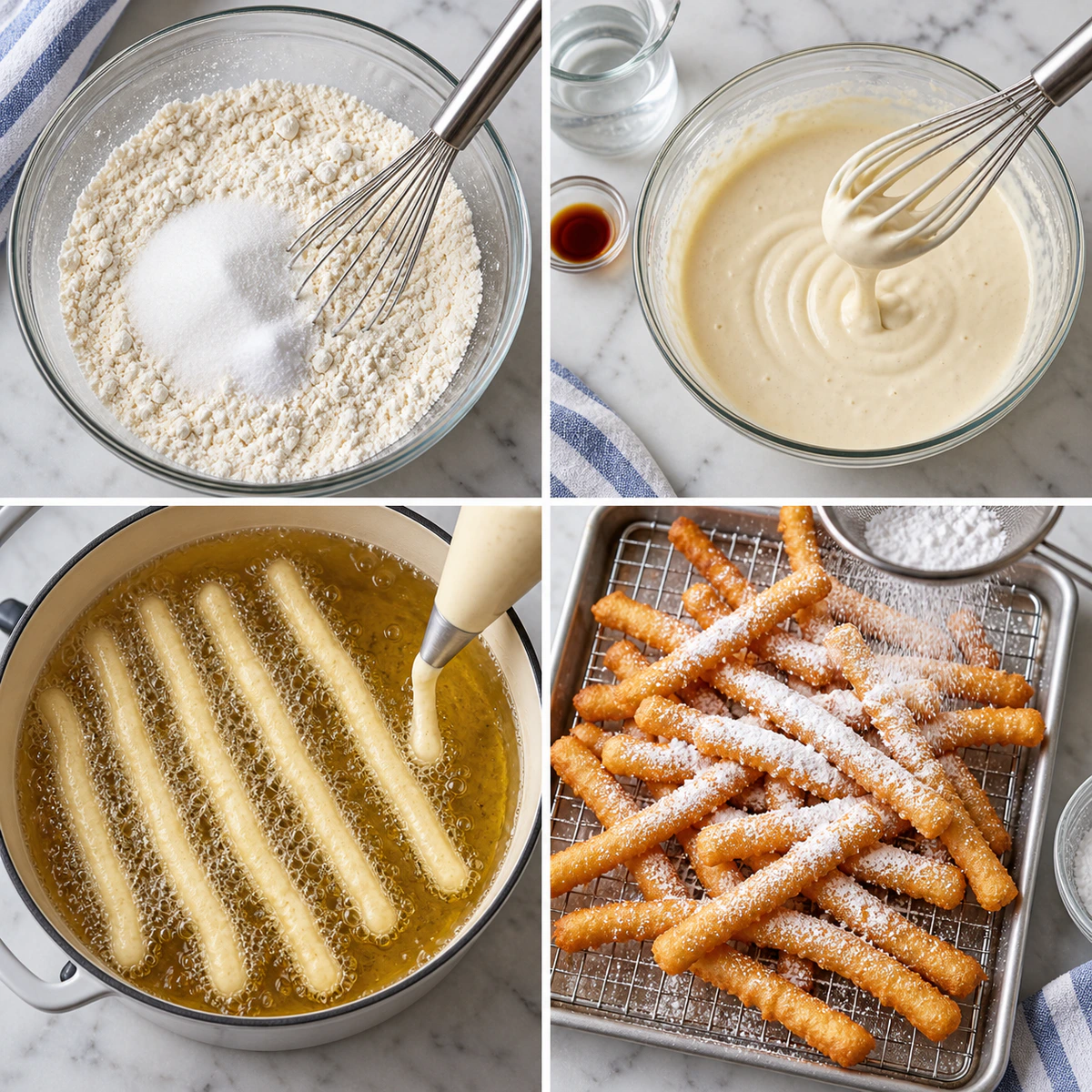 Four chronological preparation stages for Fair Food at Home