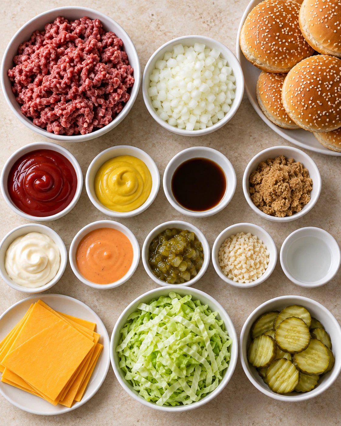Exact measured ingredients for Fast Food Inspired Sandwiches