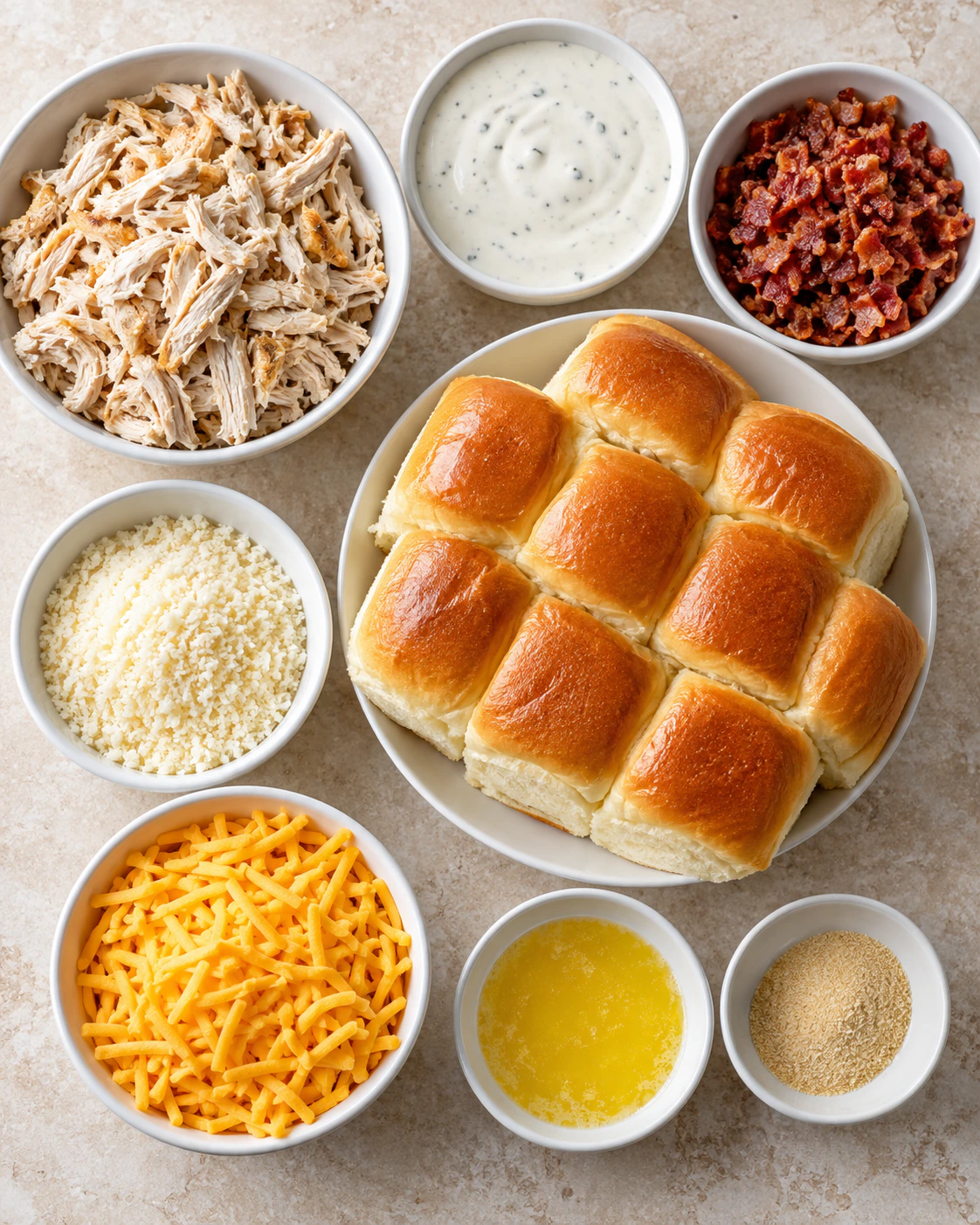 Exact measured ingredients for Loaded Hawaiian Roll Sliders