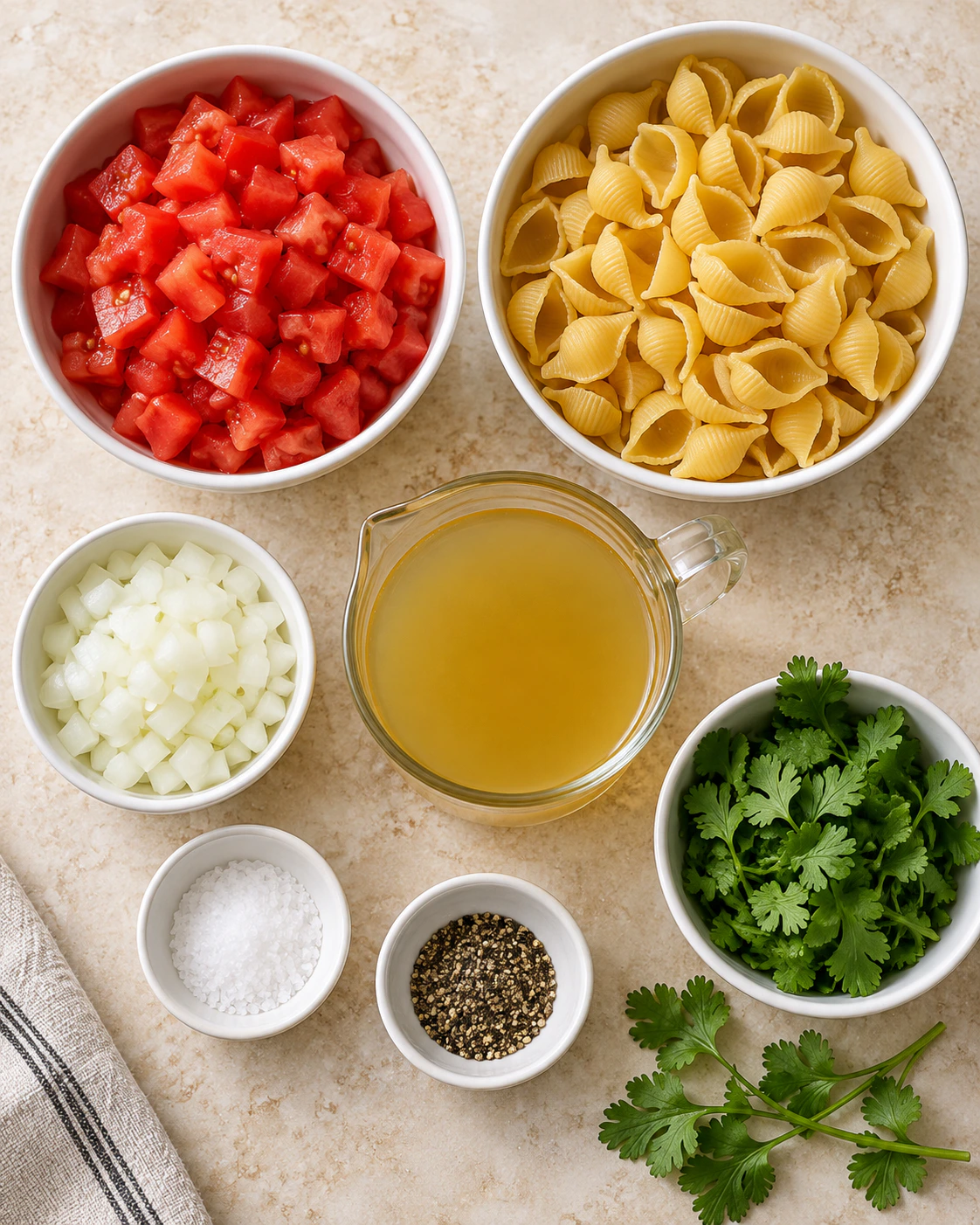 Exact measured ingredients for Quick Mexican Pasta Soup