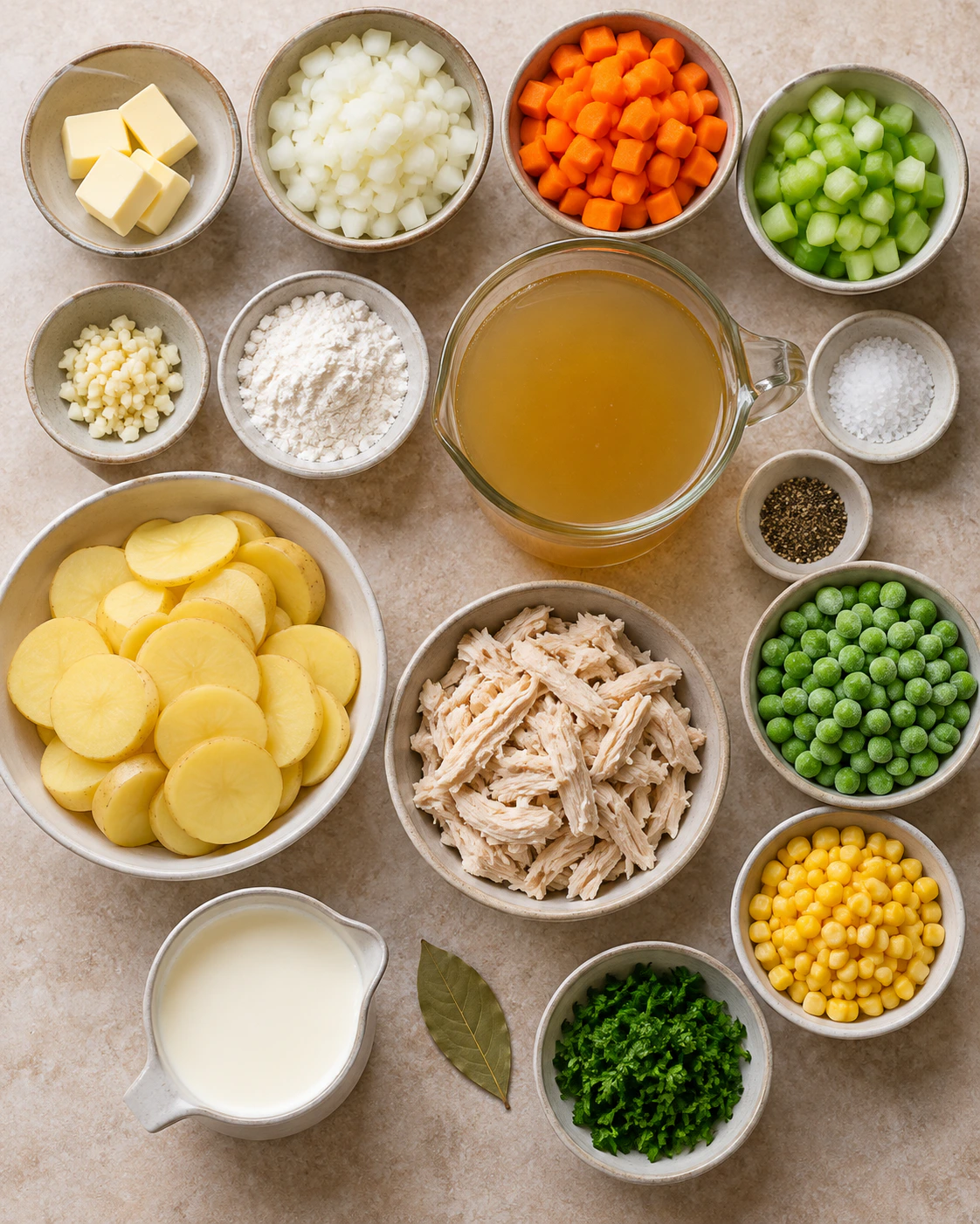 Exact measured ingredients for Chicken Pot Pie Soup