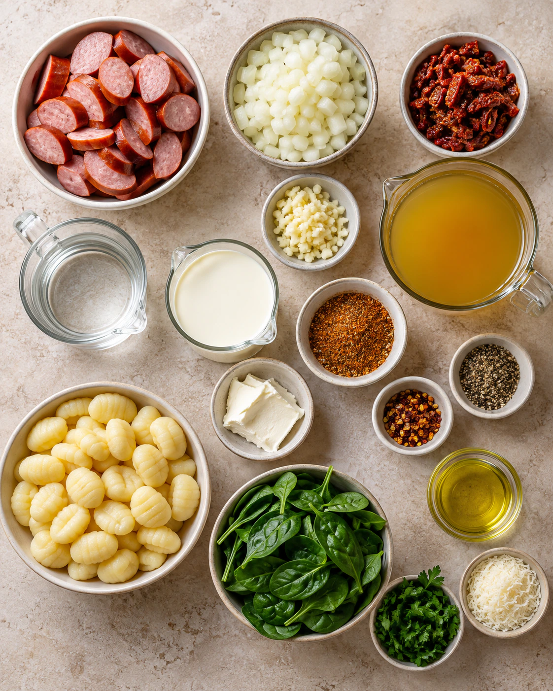Exact measured ingredients for Creamy Comfort Soup