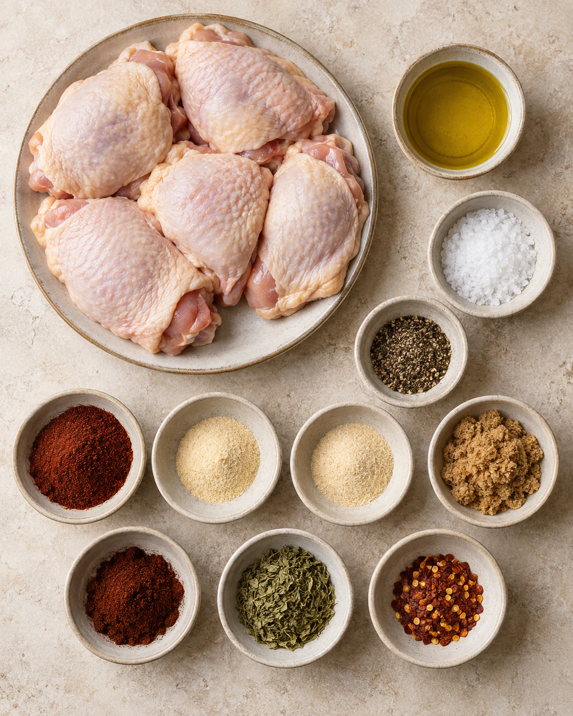 Exact measured ingredients for Spiced Baked Chicken