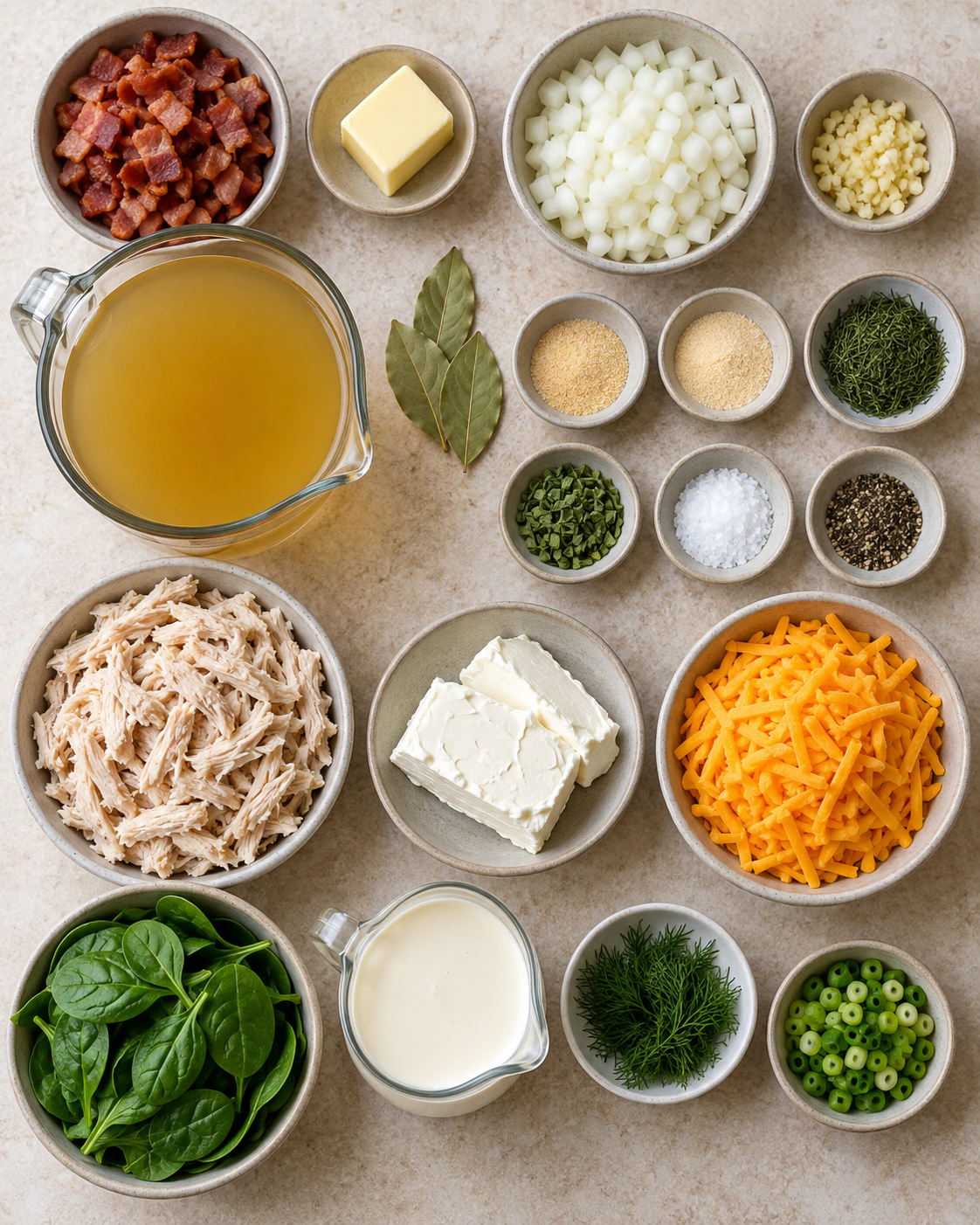 Exact measured ingredients for Quick Comfort Soup