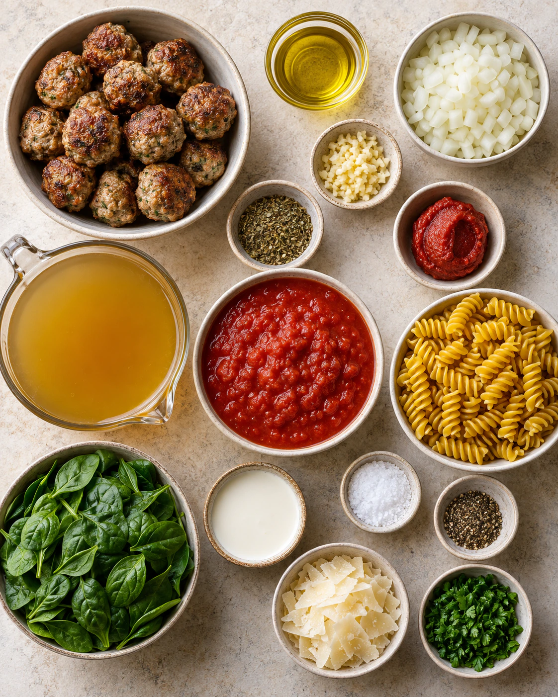 Exact measured ingredients for Meatball Soup
