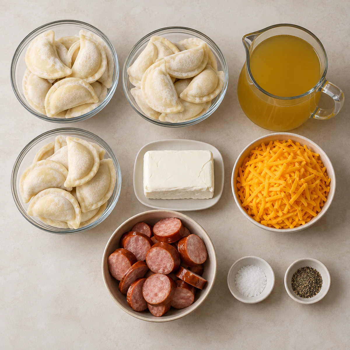 Exact measured ingredients for Easy Polish Comfort Meal