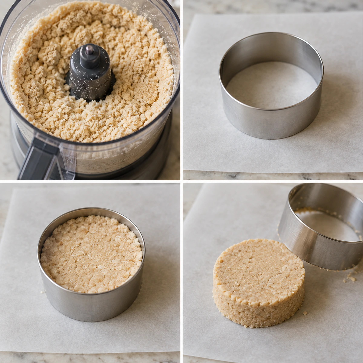 Four chronological preparation stages for Two-Ingredient Sweet