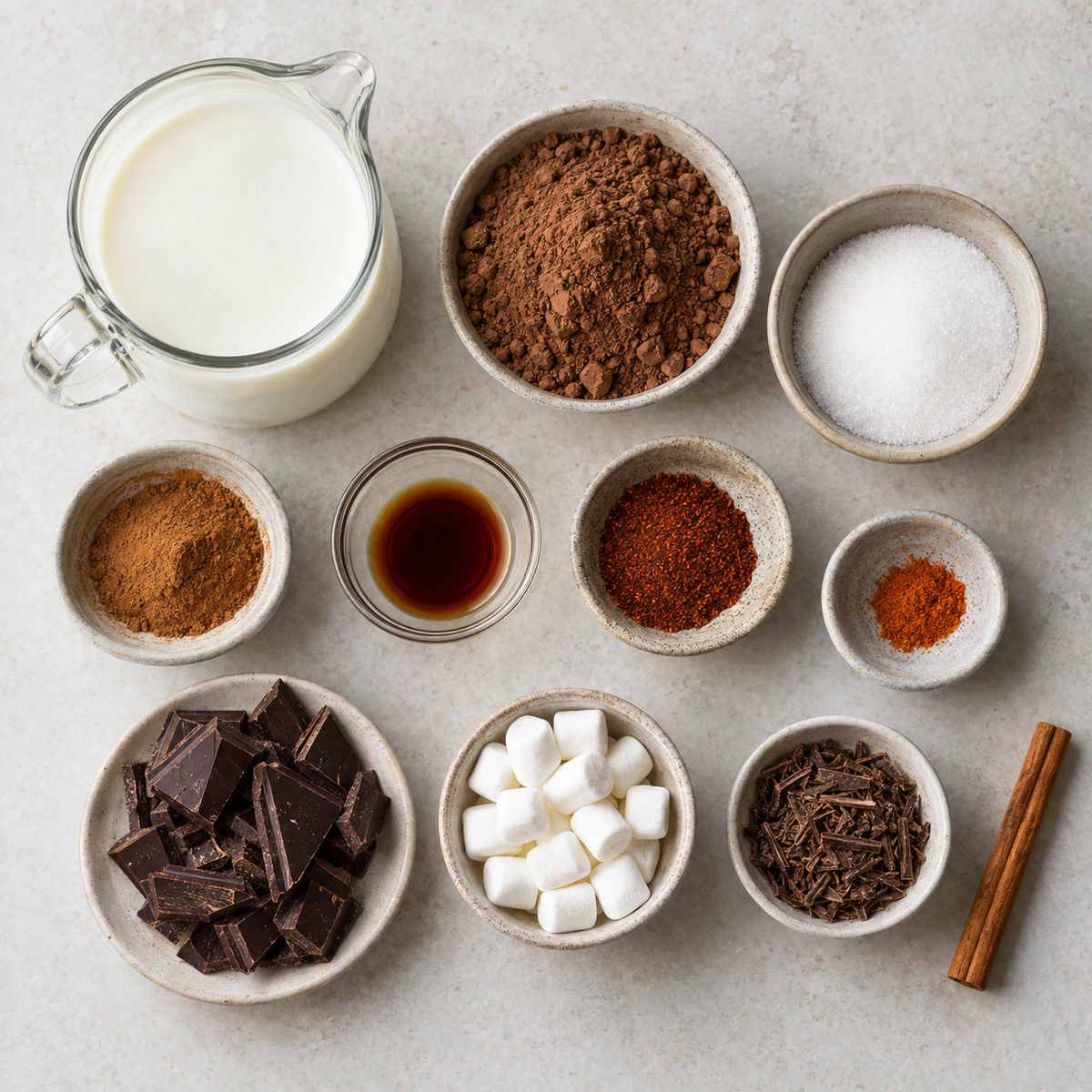 Exact measured ingredients for Spicy Cinnamon Hot Cocoa