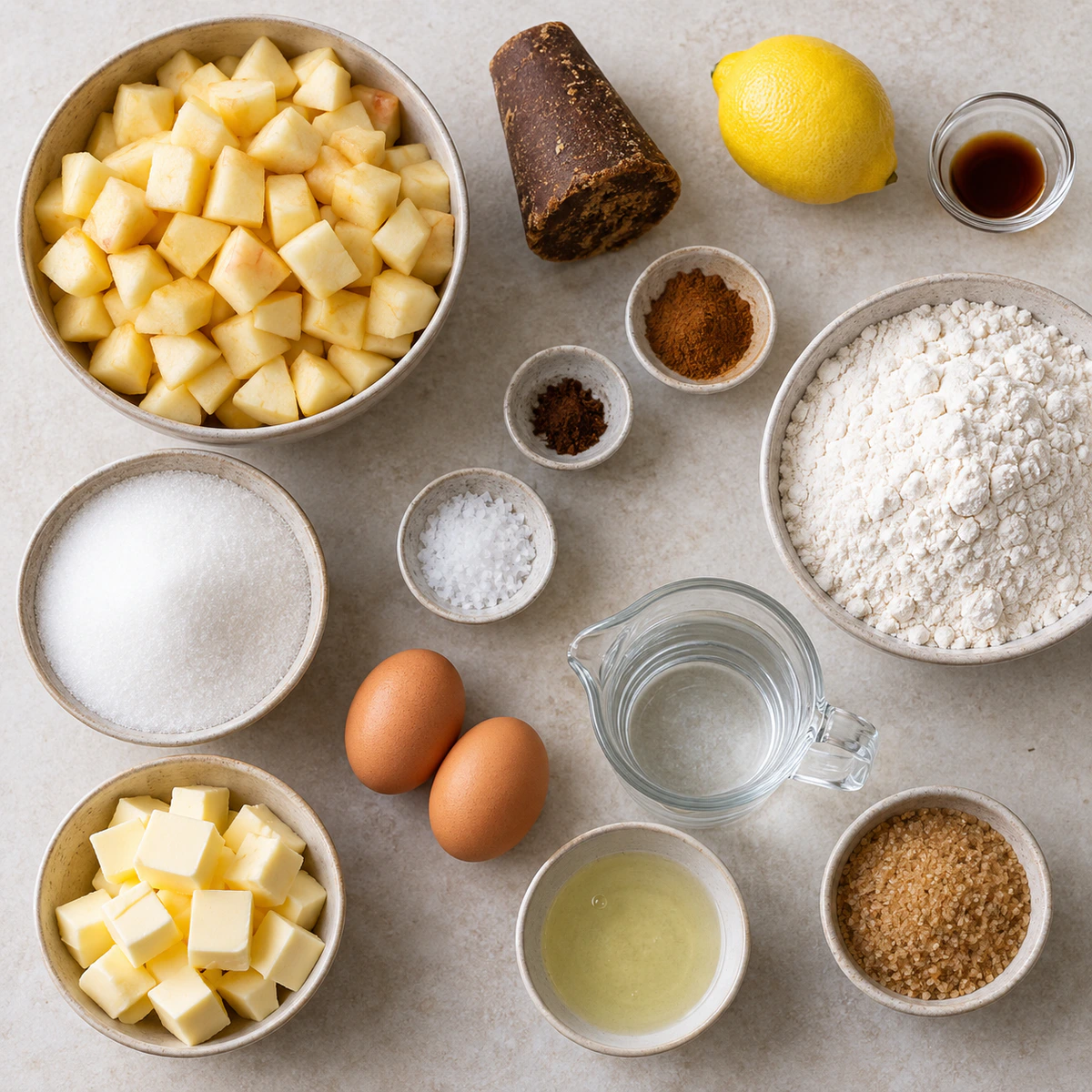 Exact measured ingredients for Sweet Apple Hand Pies