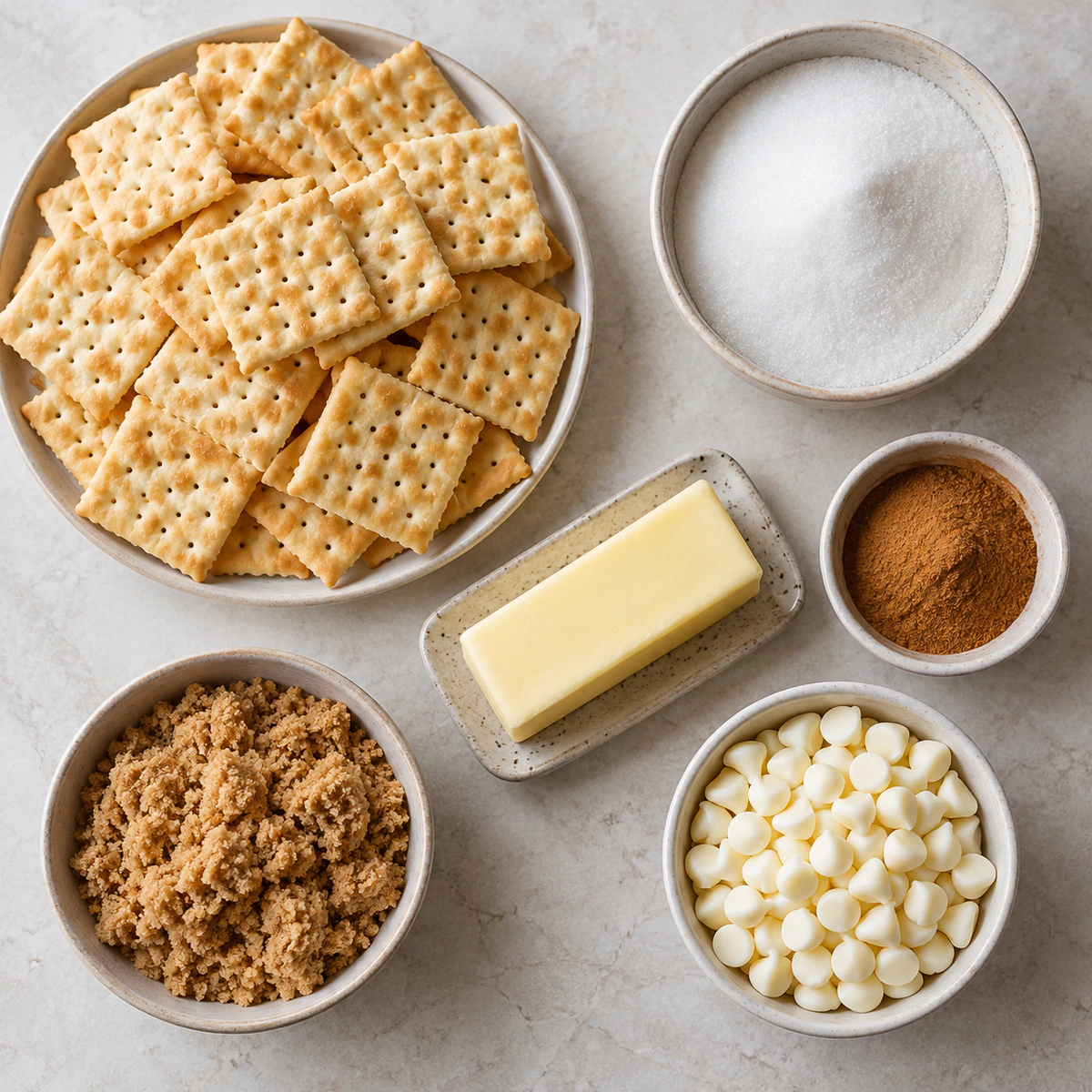 Exact measured ingredients for Churro Saltine Toffee