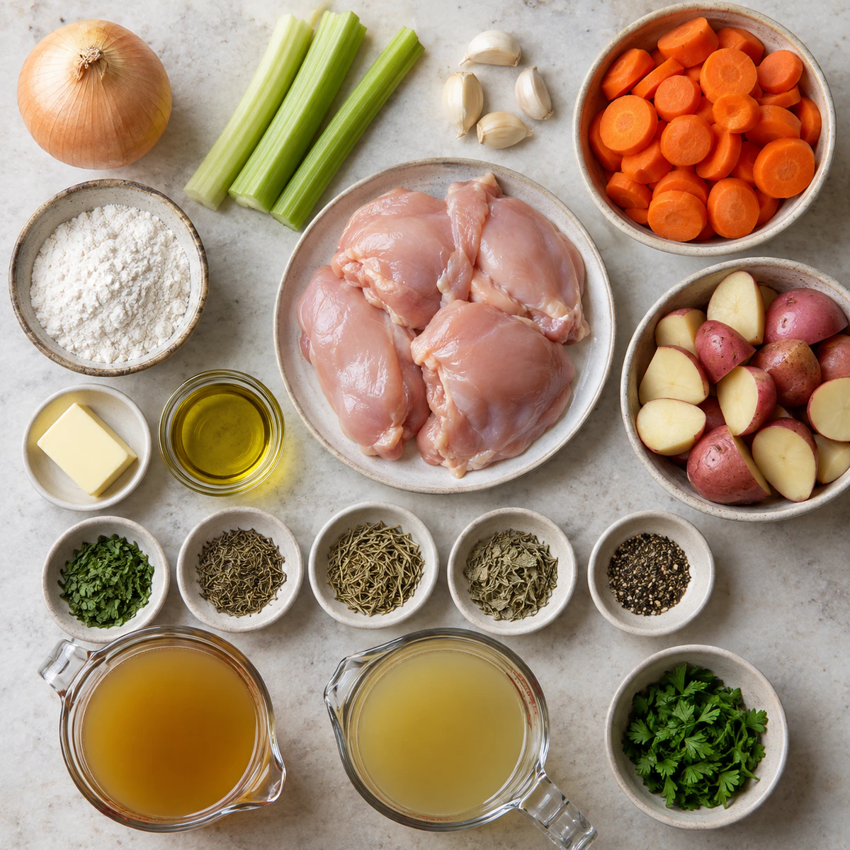 Exact measured ingredients for Chicken Stew