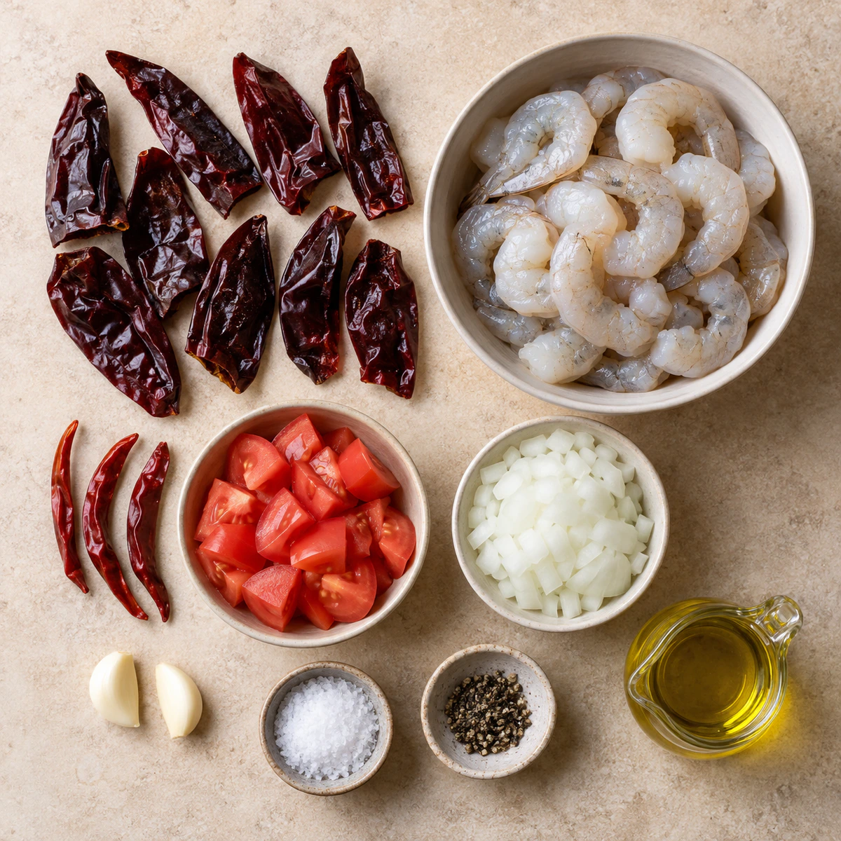 Exact measured ingredients for Spicy Mexican Devil Shrimp