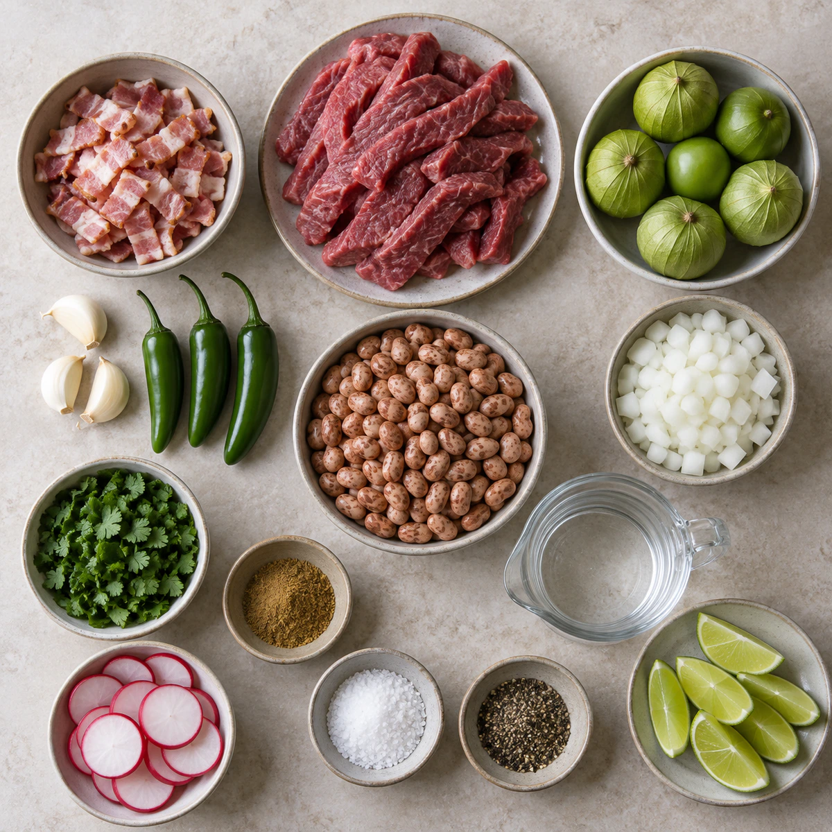 Exact measured ingredients for Mexican Beef Stew