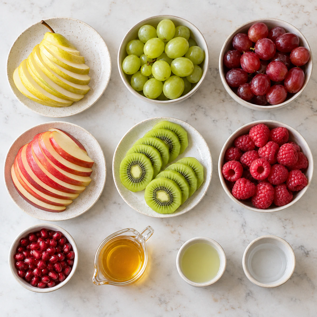 Exact measured ingredients for Christmas Fruit Salad