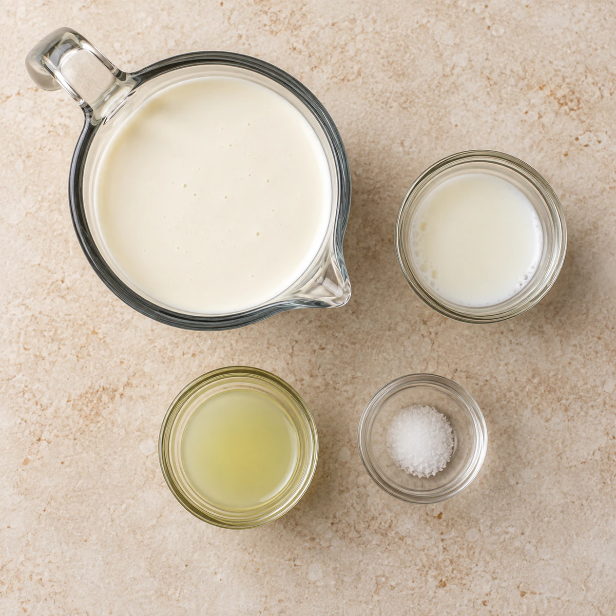 Exact measured ingredients for Traditional Mexican Cream Sauce