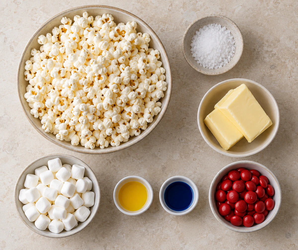 Exact measured ingredients for Green Holiday Popcorn Treat