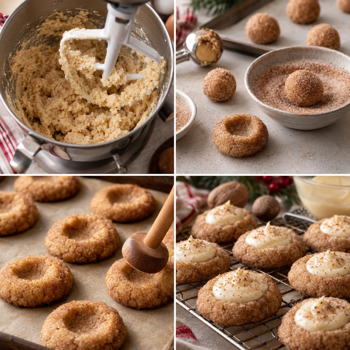 Four chronological preparation stages for Holiday Cookie Magic