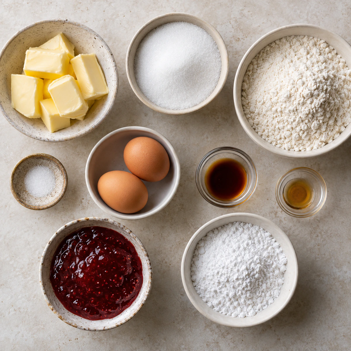 Exact measured ingredients for Sweet Sandwich Treats