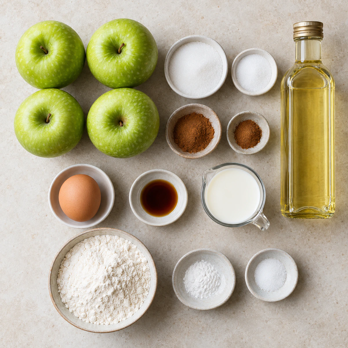 Exact measured ingredients for Sweet Apple Ring Donuts