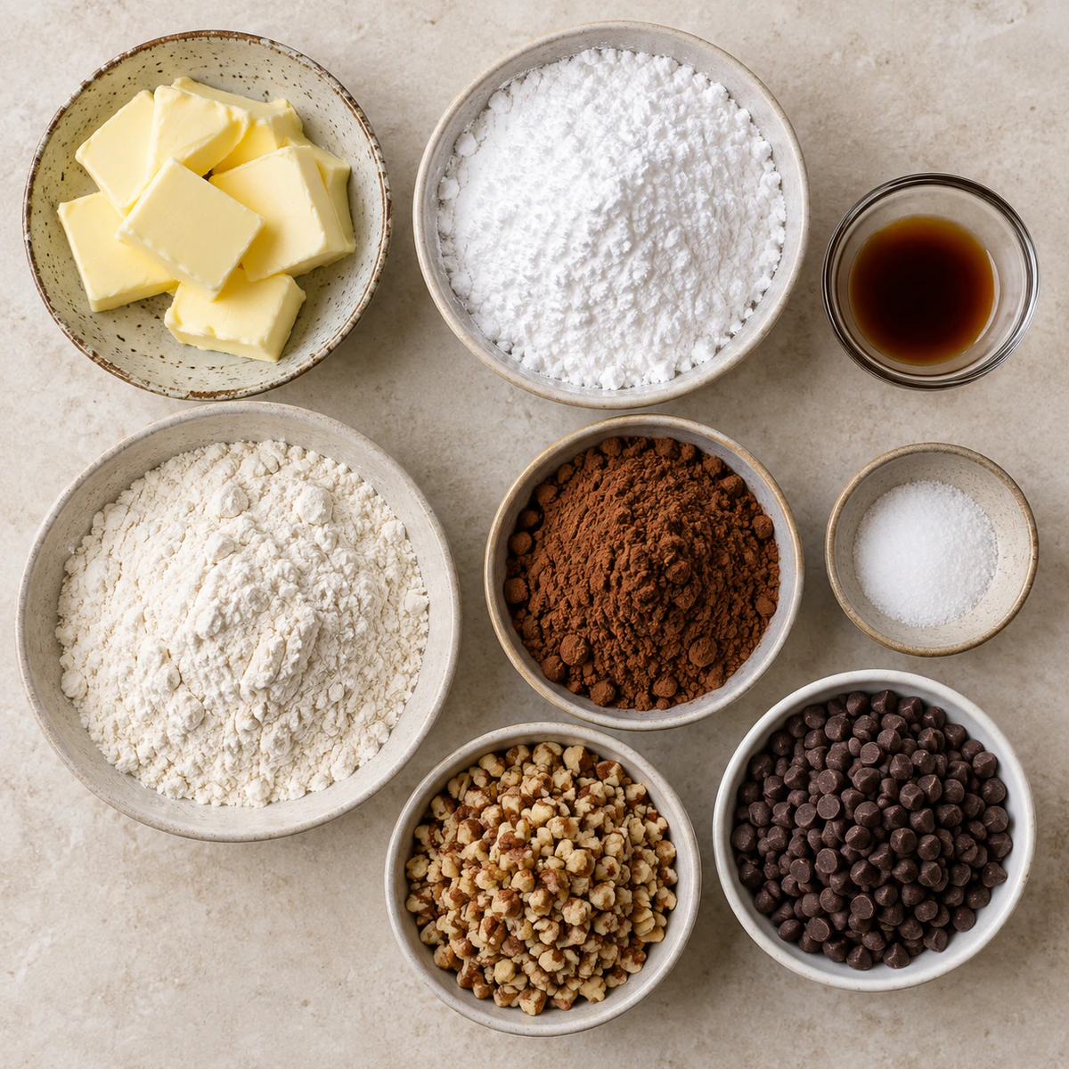 Exact measured ingredients for Sweet Holiday Chocolates