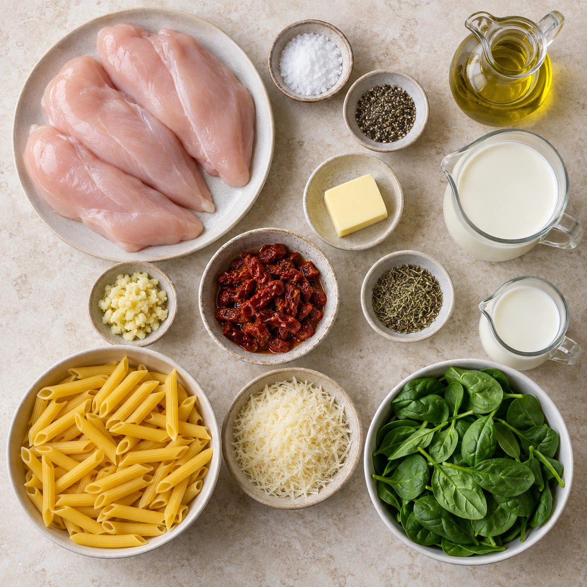 Exact measured ingredients for One-Pot Italian Chicken Pasta