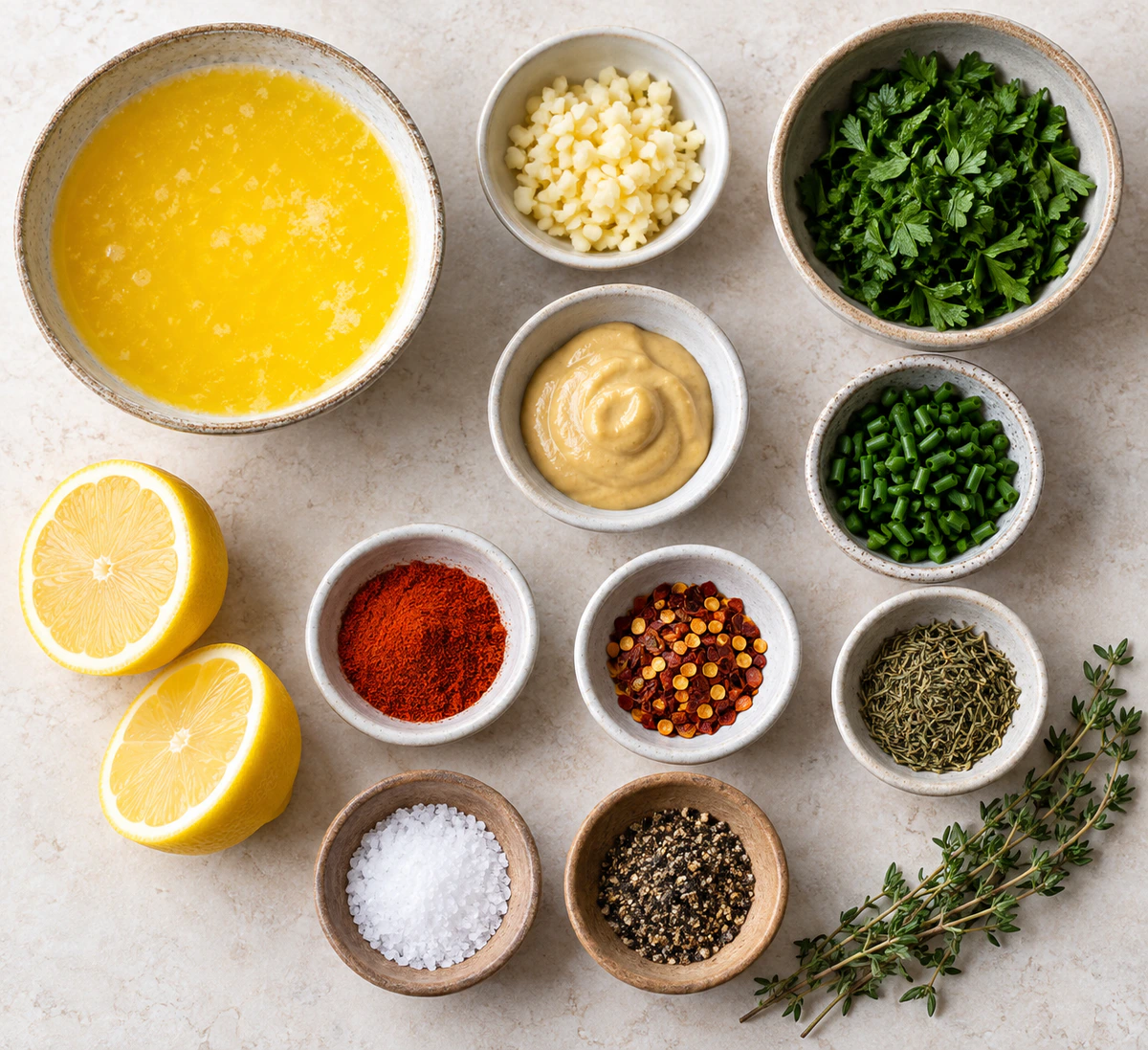 Exact measured ingredients for Spicy Herb Butter Sauce