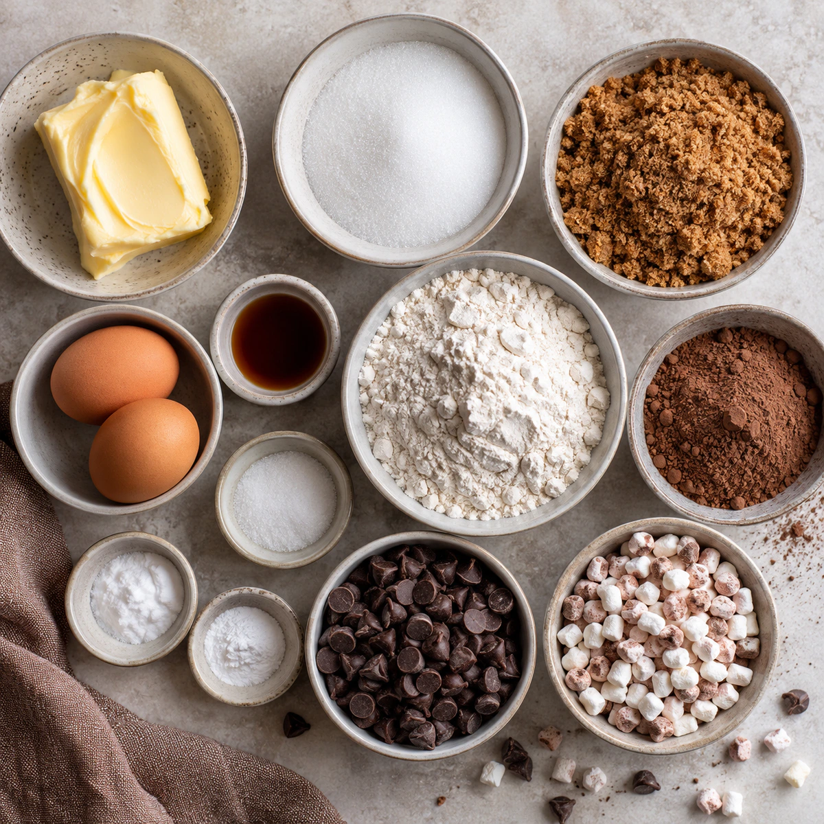 Exact measured ingredients for Sweet Cocoa Cookies
