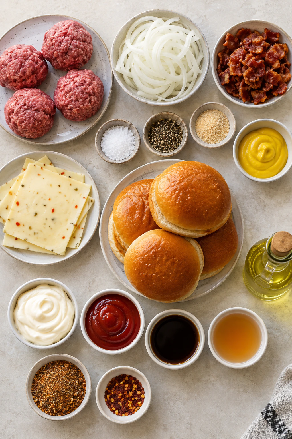 Exact measured ingredients for Best Bacon Smash Burger