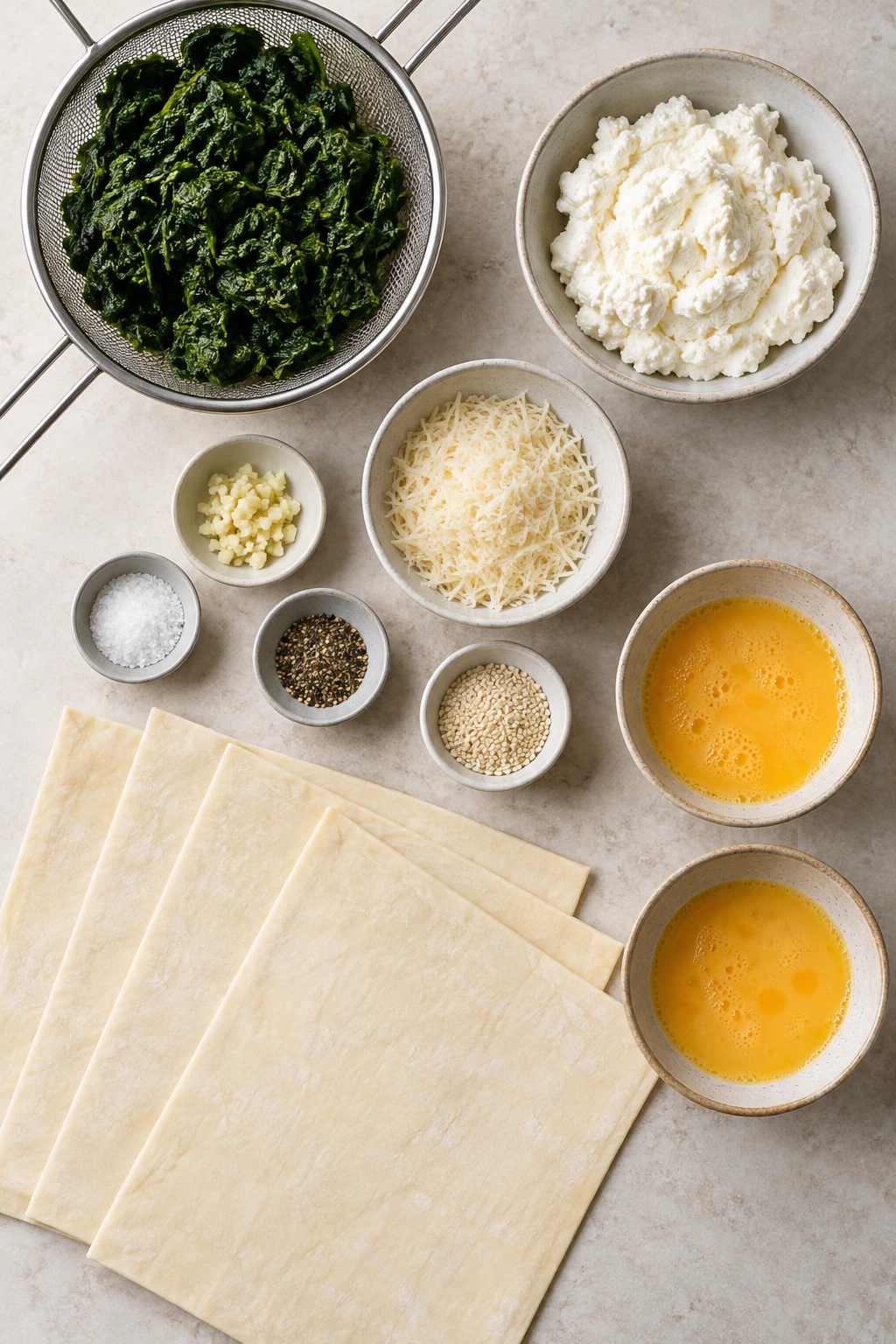 Exact measured ingredients for Best Savory Pastry Rolls