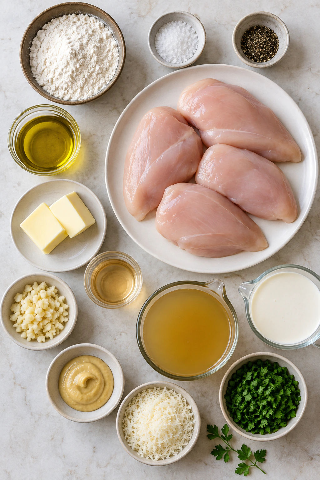 Exact measured ingredients for Creamy Garlic Parmesan Chicken
