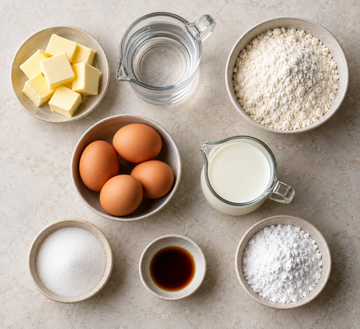 Exact measured ingredients for Family Famous Cream Puffs