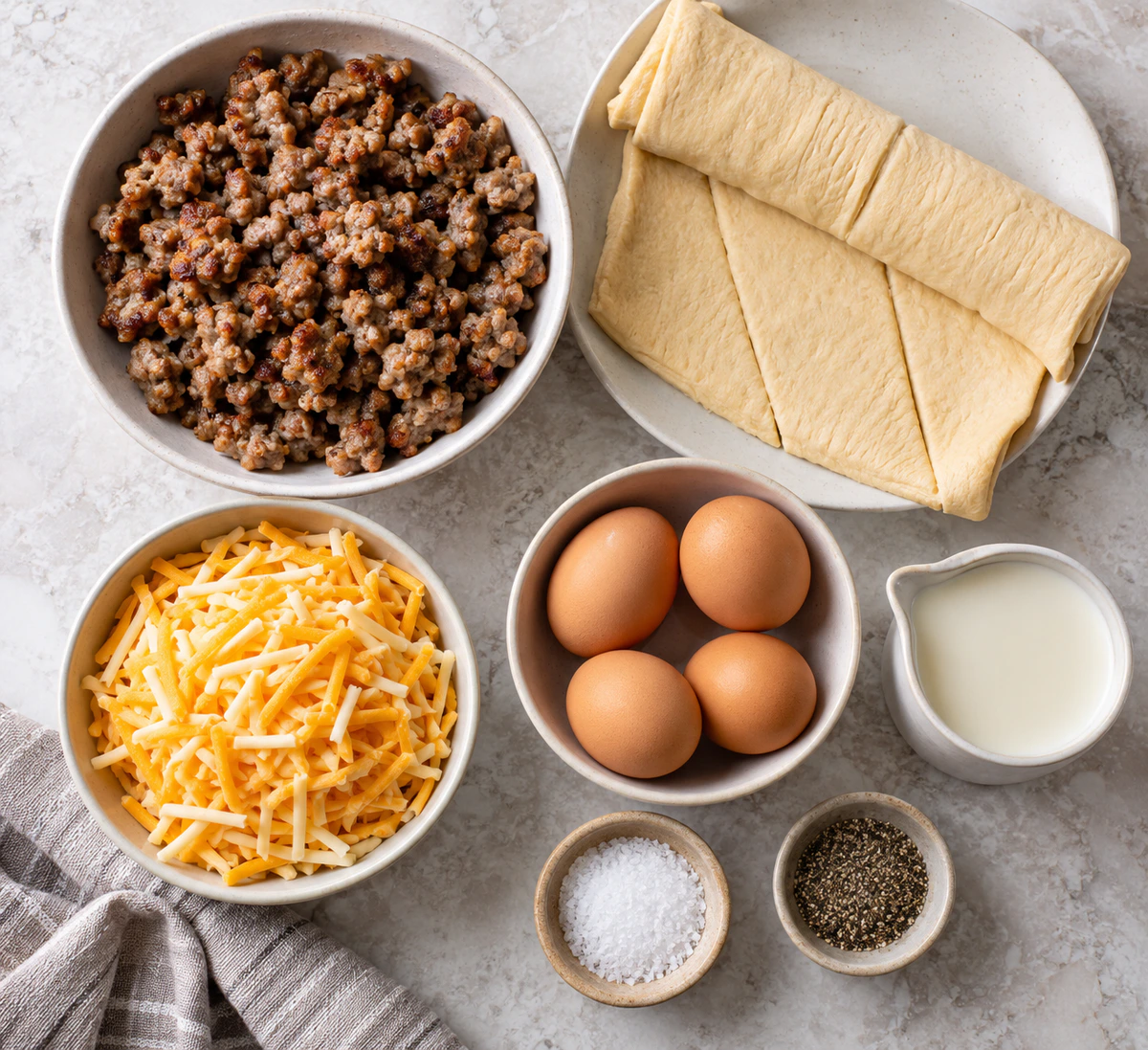 Exact measured ingredients for Easy Morning Meal Wraps