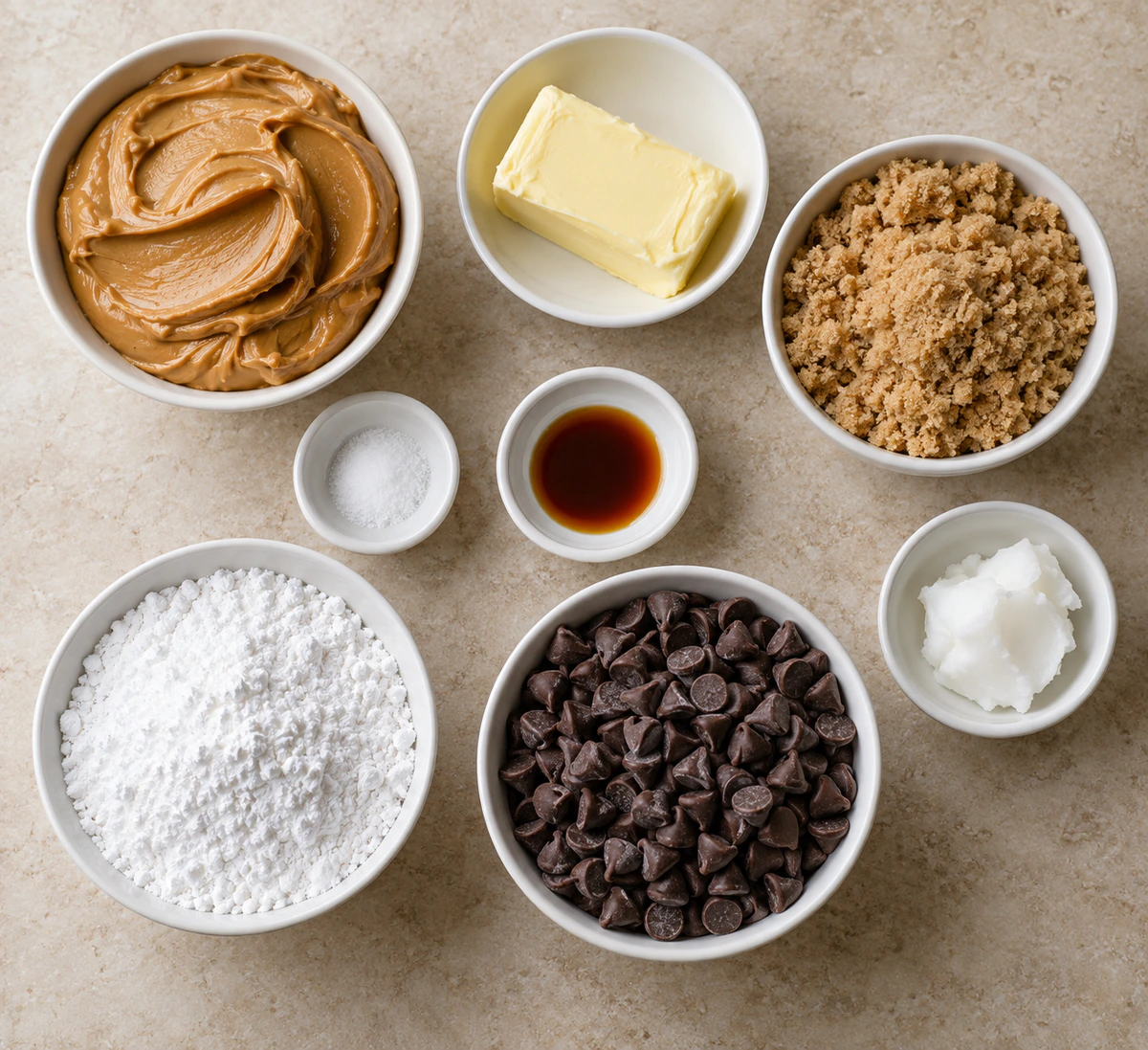 Exact measured ingredients for Easy Chocolate Treats