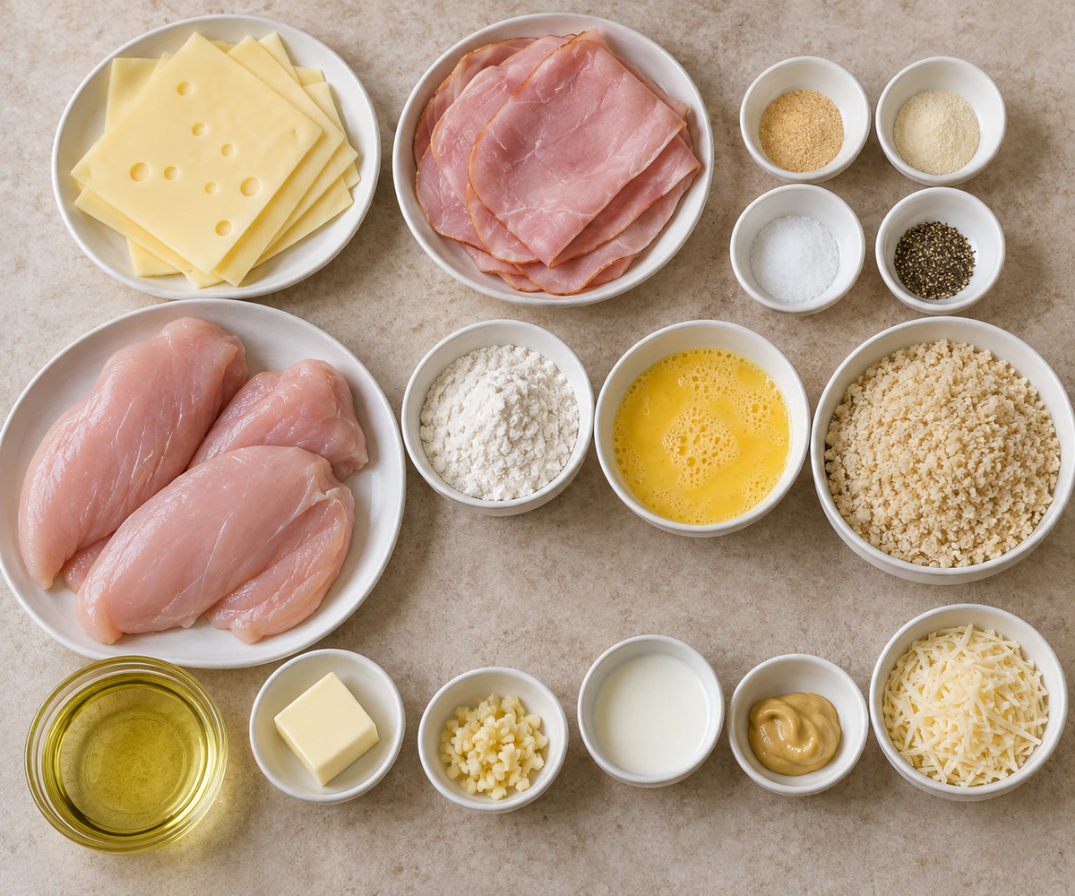 Exact measured ingredients for Stuffed Breaded Chicken