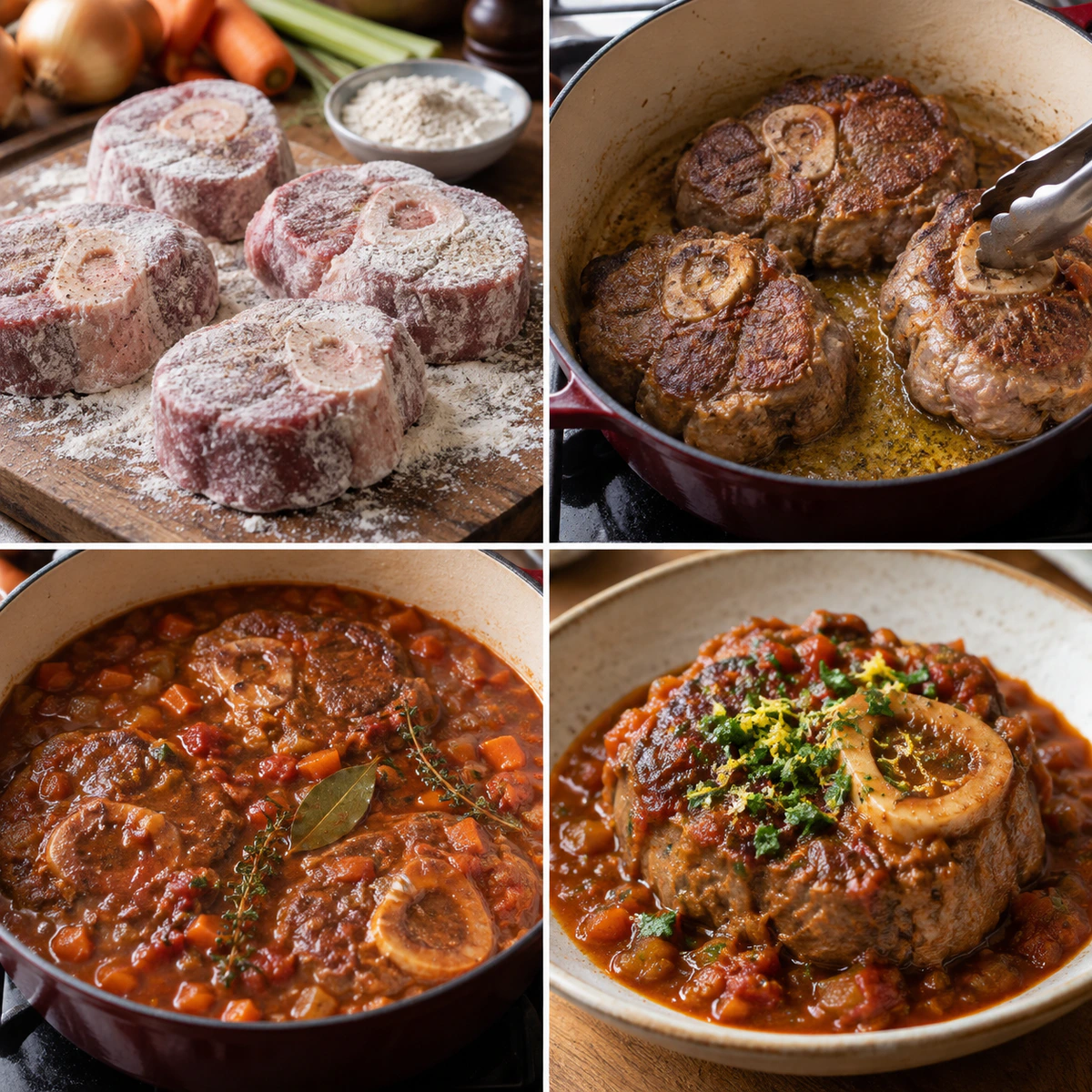Four chronological preparation stages for Classic Italian Comfort