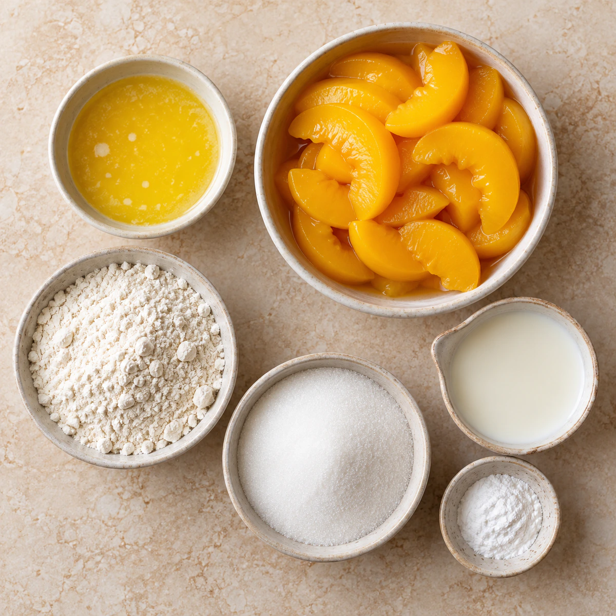 Exact measured ingredients for Quick Peach Dessert