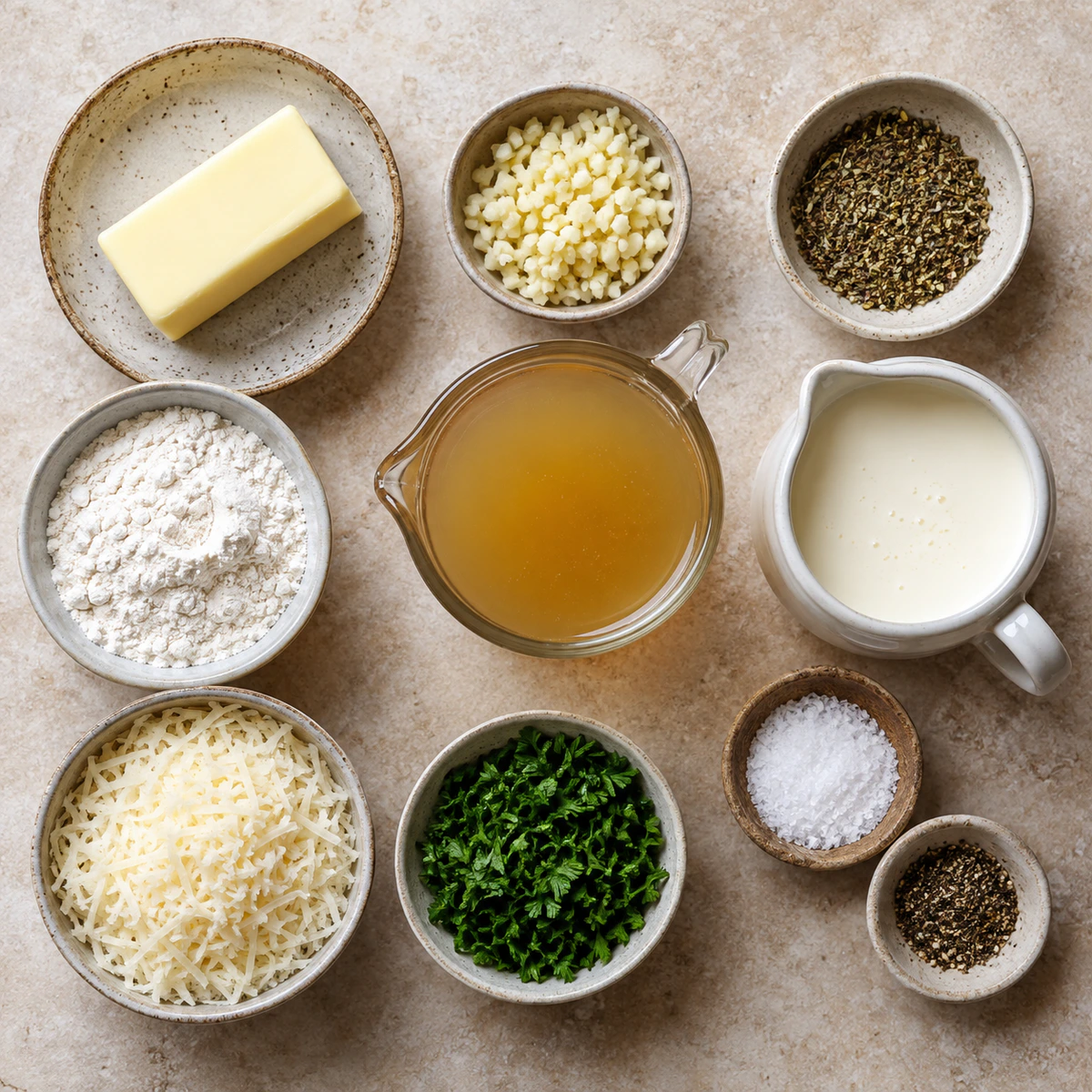 Exact measured ingredients for Dreamy Garlic Parmesan Magic