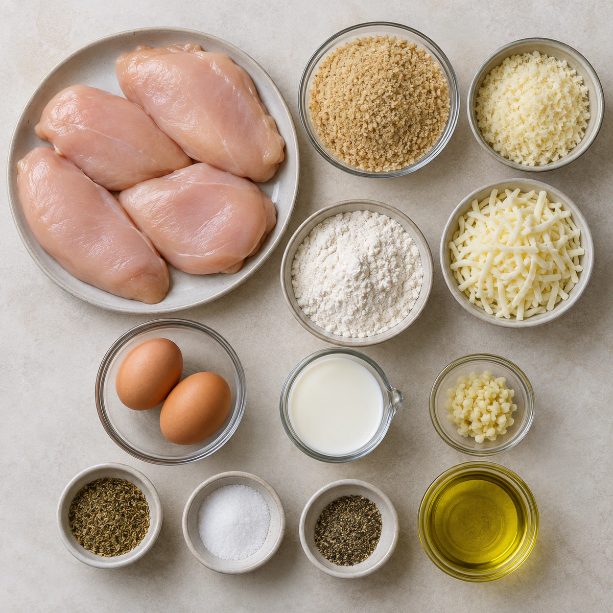 Exact measured ingredients for Crispy Parmesan Chicken Just Like Longhorn Steakhouse