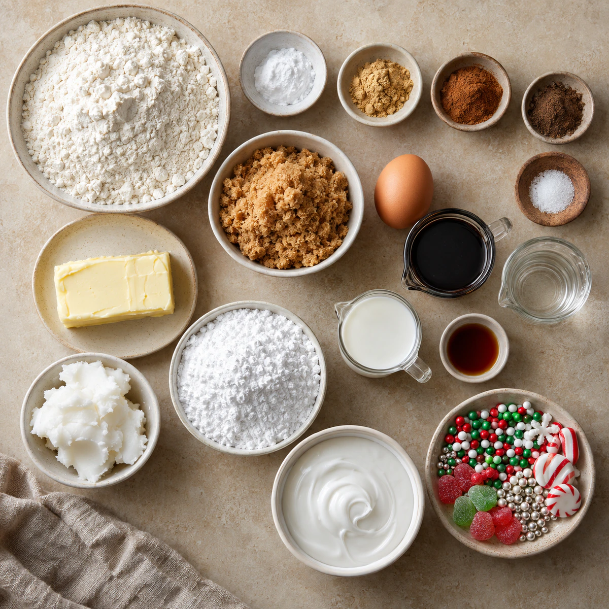 Exact measured ingredients for Holiday Baking Project