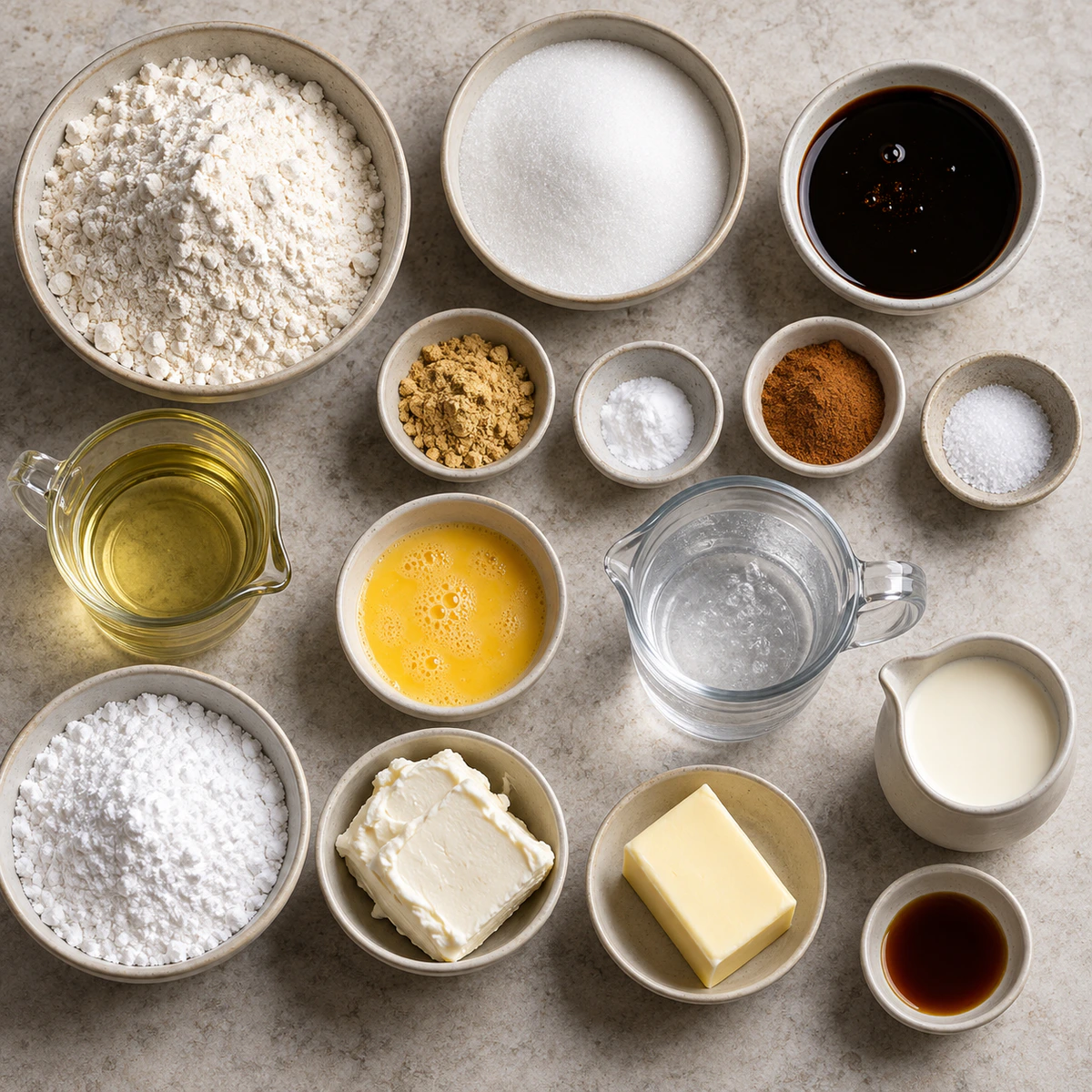 Exact measured ingredients for Cookie Sandwich Cakes