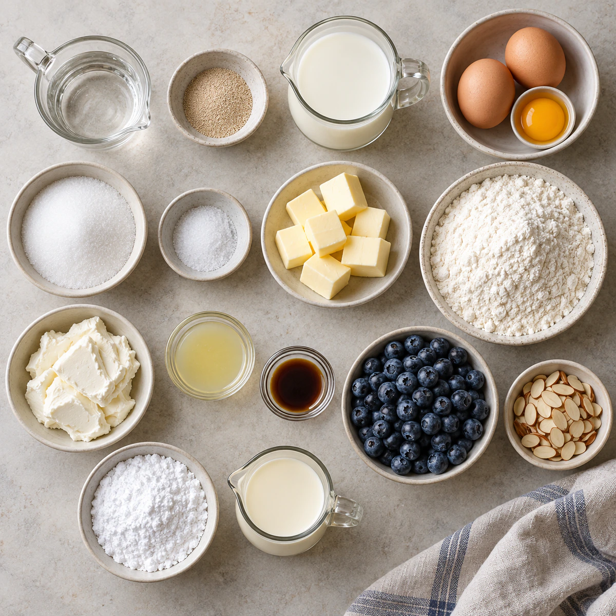 Exact measured ingredients for Danish Pastry Braid