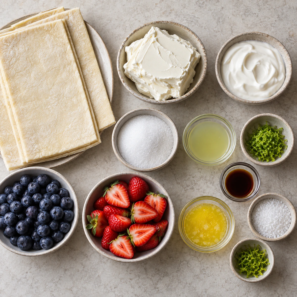 Exact measured ingredients for Easy Fruit Danish