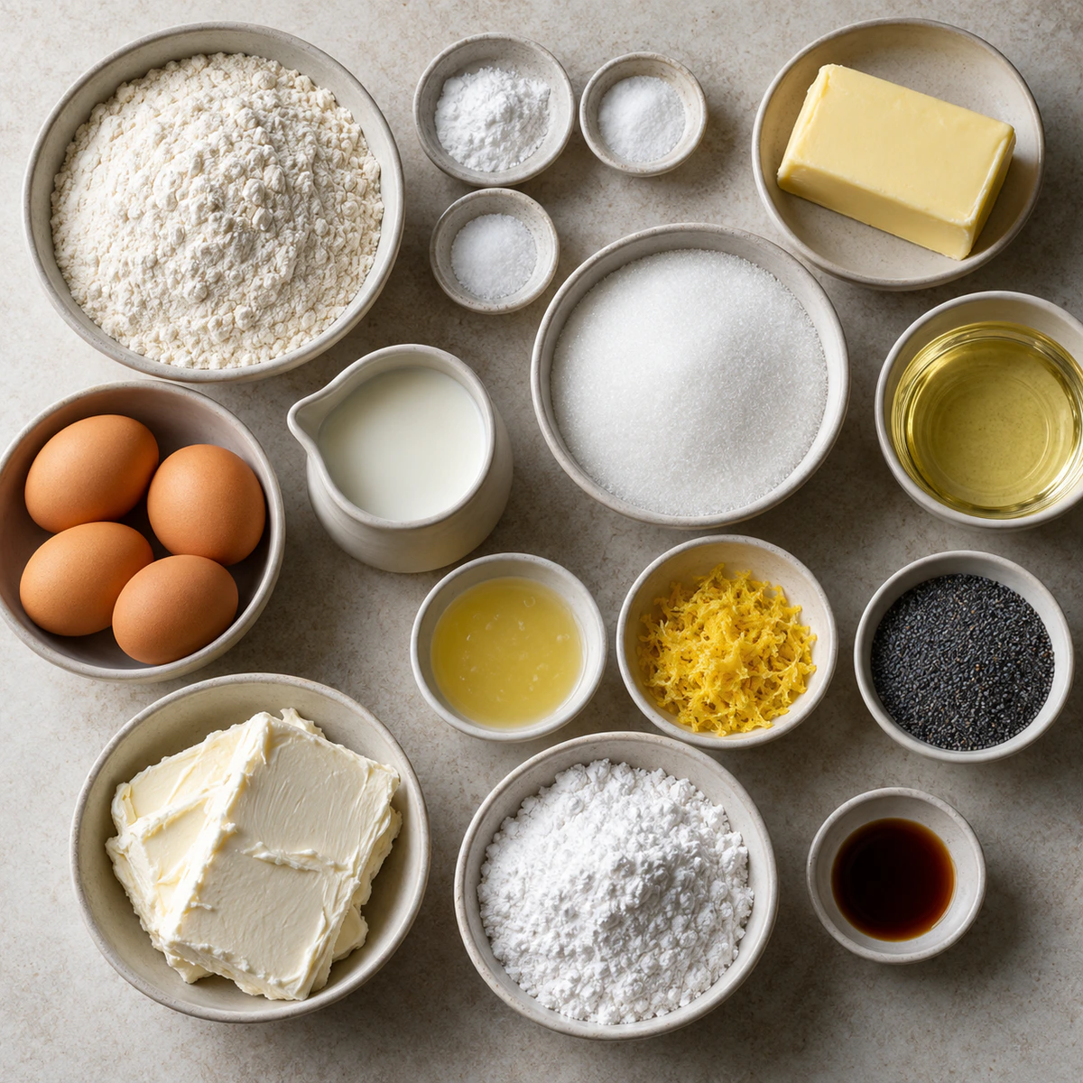 Exact measured ingredients for Filled Lemon Treats