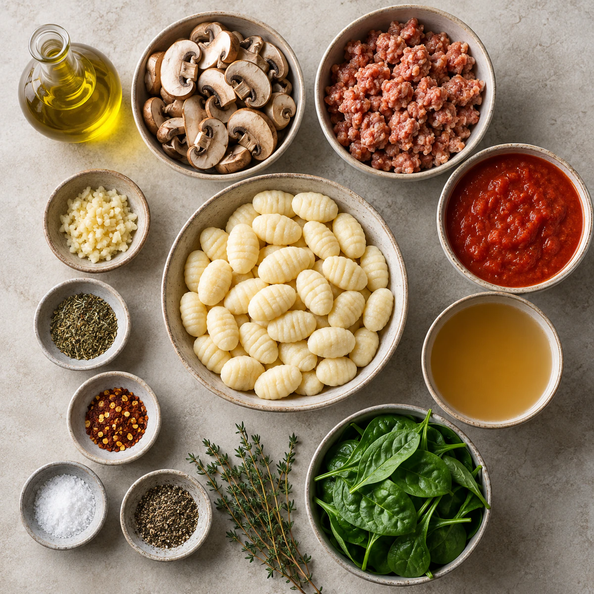 Exact measured ingredients for Quick Pan Gnocchi