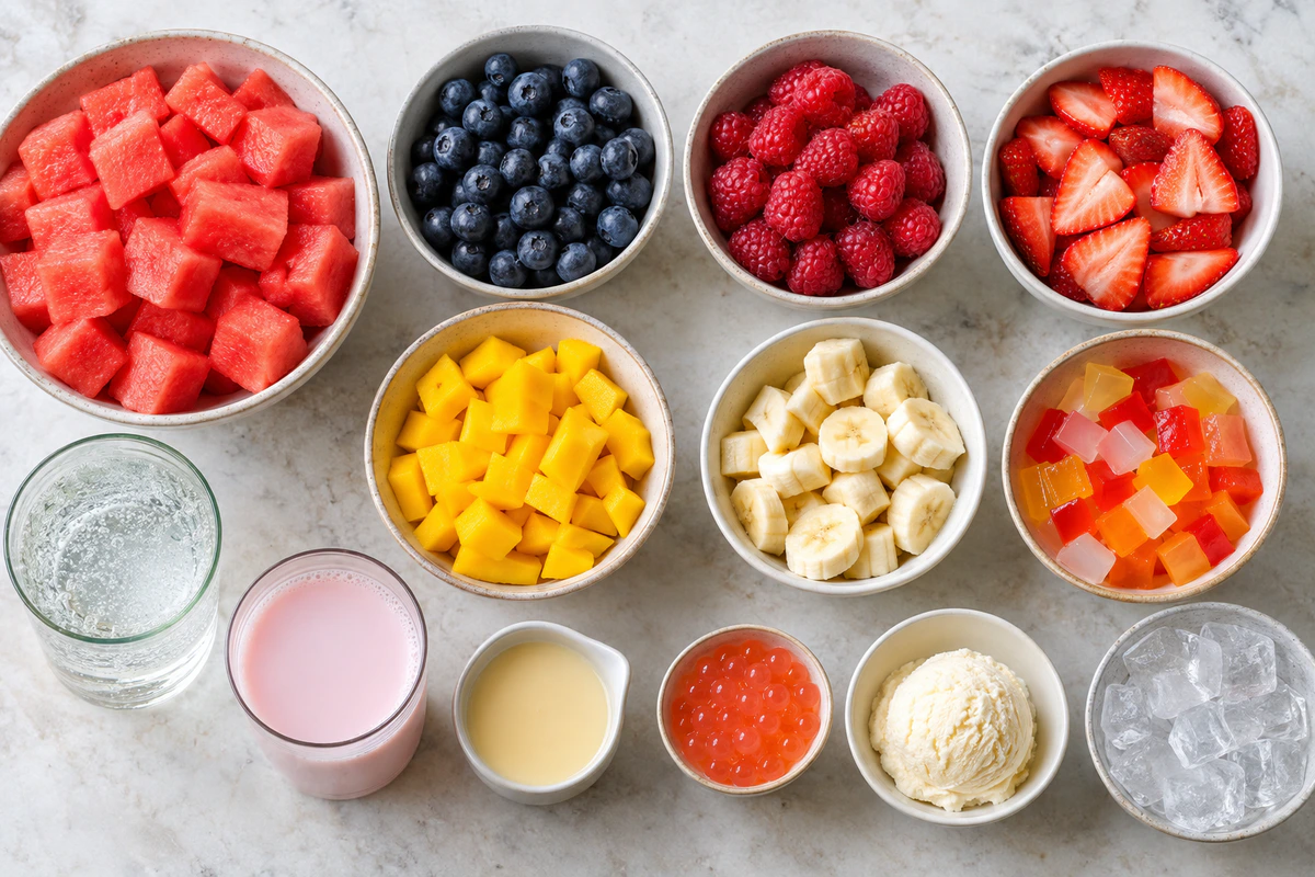 Exact measured ingredients for Fresh Summer Korean Fruit Punch Recipe