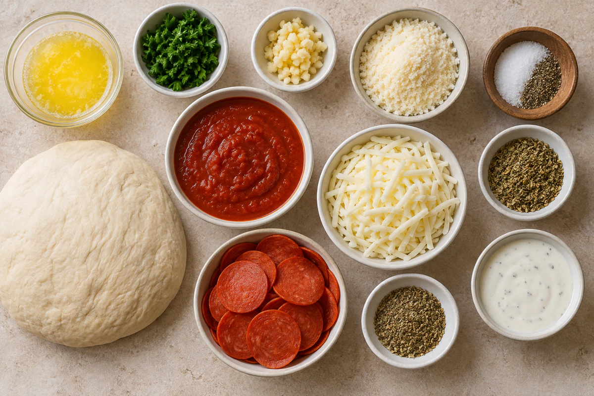 Exact measured ingredients for Mini Pizza Cups