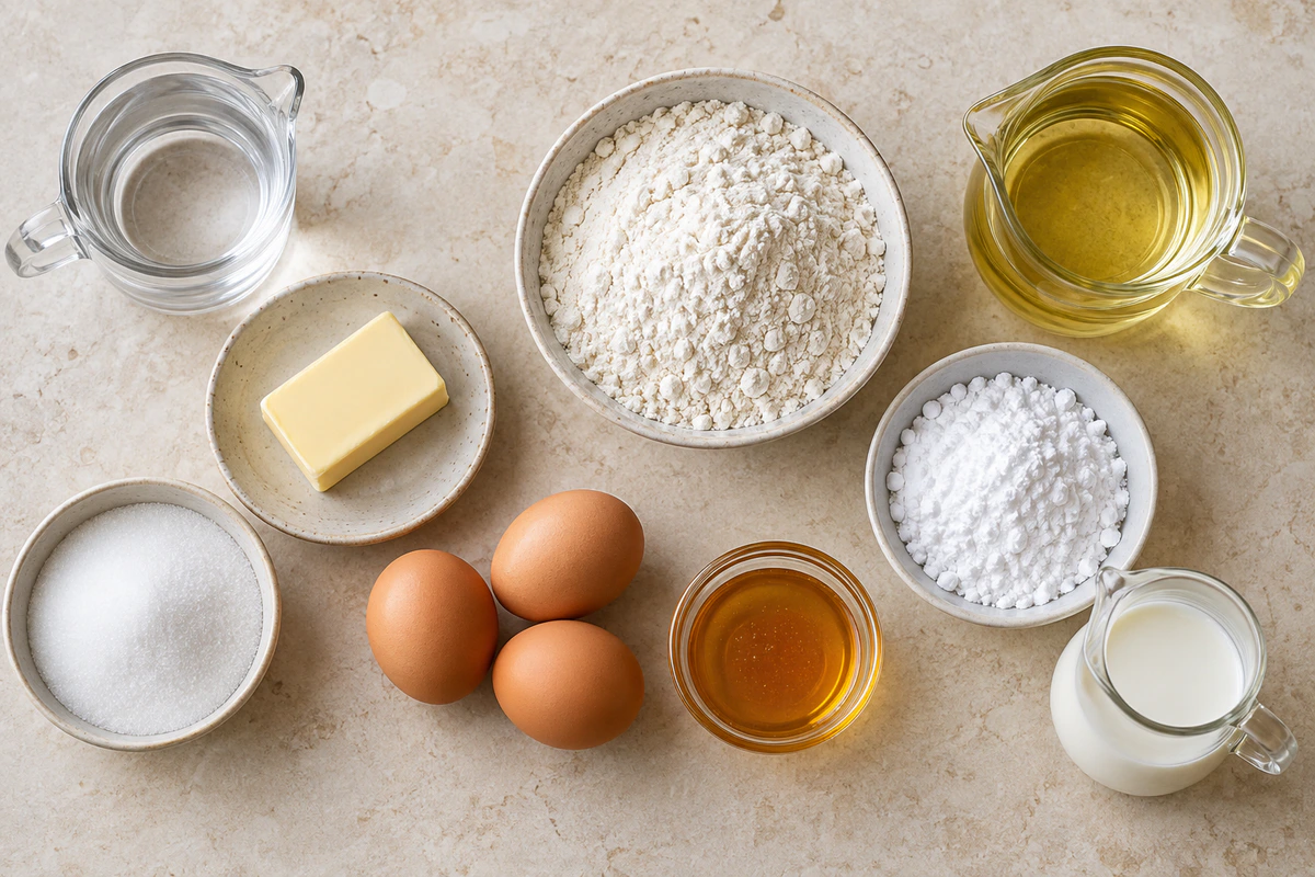 Exact measured ingredients for French Pastry Donuts