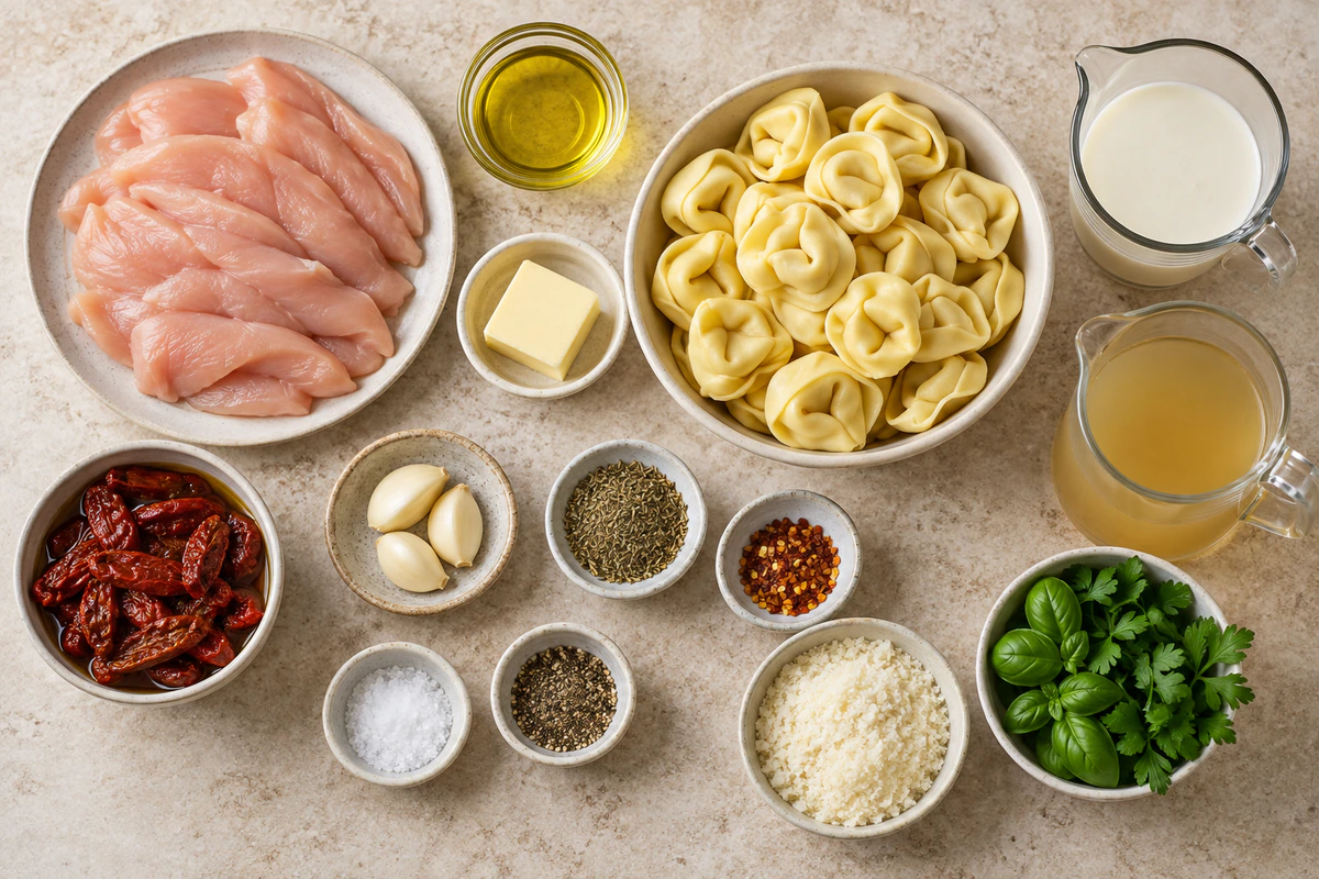 Exact measured ingredients for Creamy Chicken Pasta
